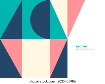 Minimal geometric background. Dynamic shapes composition. Memphis style texture for cover, fashion, banner, flier, and more