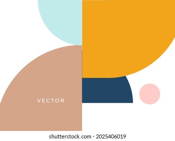 Minimal geometric background. Dynamic shapes composition. Memphis style texture for cover, fashion, banner, flier, and more
