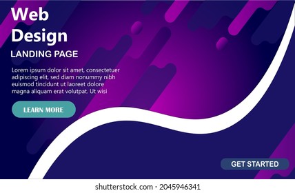 Minimal geometric background. Dynamic shapes composition. Landing page template. Vector illustration. EPS 10