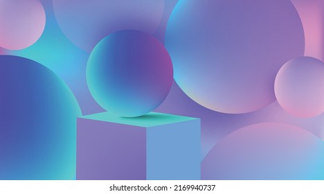 Minimal geometric background. Dynamic shapes composition. Eps10 vector. 3D render futuristic banner and background design. 