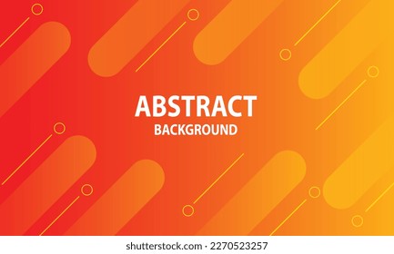 Minimal geometric background. Dynamic shapes composition. Red Orange Color