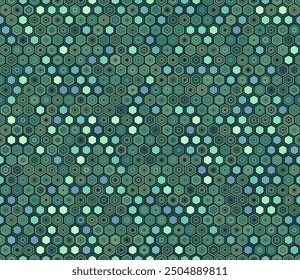 Minimal geometric background. Geometric elements of varied style and color. Hexagon shapes. Tileable pattern. Seamless background. Modern vector illustration.