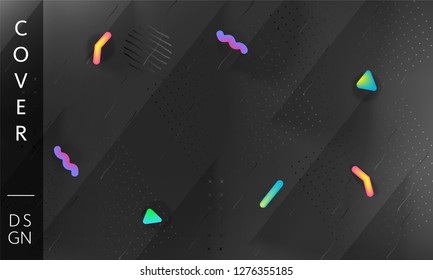 Minimal geometric background. Fluid shapes composition.  Digital minimal poster. Abstract  vector cover for commercial concept. 
