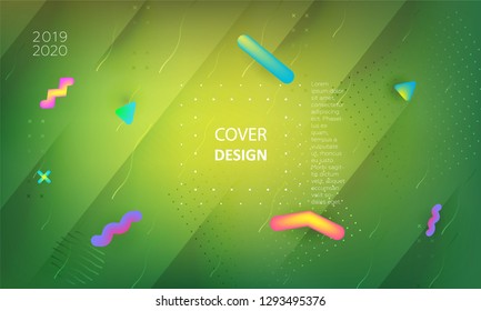 Minimal geometric background. Fluid shapes composition. Digital minimal poster. Business landing page. A4 size. Eps10 . - Vector