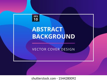 Minimal geometric background with fluid shapes in gradient blue colors. Abstract cover templates for presentation, flyer, banner. Modern design template with space for text. Vector illustration