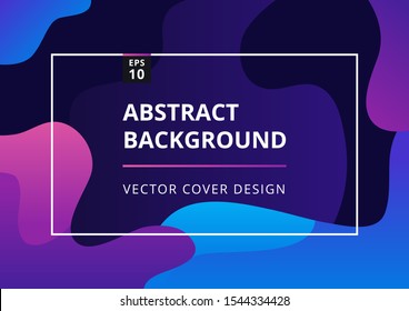 Minimal geometric background with fluid shapes in gradient blue colors. Abstract cover templates for presentation, flyer, banner. Modern design template with space for text. Vector illustration