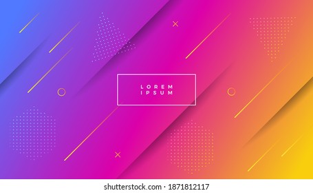 Minimal geometric background with gradient color. Dynamic shapes composition. Eps10 vector