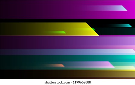 Minimal Geometric Background. Gradient Shapes on Black Background. Colorful Trendy Design for Print, Brochure, Placard.