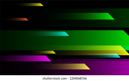 Minimal Geometric Background. Gradient Shapes on Black Background. Bright Futuristic Design for Card, Cover, Poster.