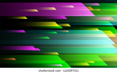 Minimal Geometric Background. Gradient Shapes on Black Background. Colorful Modern Design for Card, Cover, Banner.