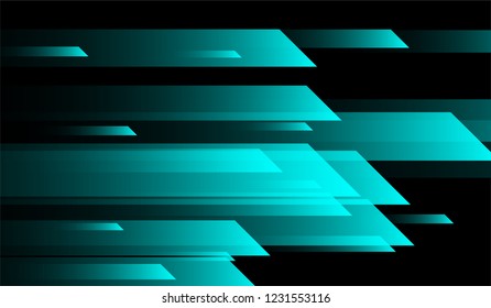 Minimal Geometric Background. Gradient Shapes on Black Background. Bright Dynamic Design for Print, Brochure, Poster.