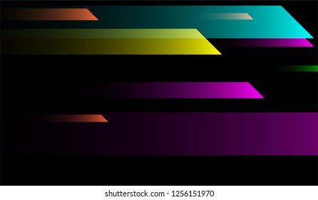 Minimal Geometric Background. Gradient Shapes on Black Background. Colorful Dynamic Design for Print, Brochure, Poster.