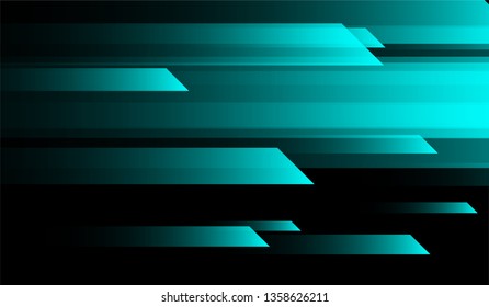Minimal Geometric Background. Gradient Shapes on Black Background. Bright Futuristic Design for Card, Cover, Poster.