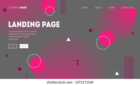 Minimal geometric background. Gradient shapes composition memphis style. Eps10 vector.