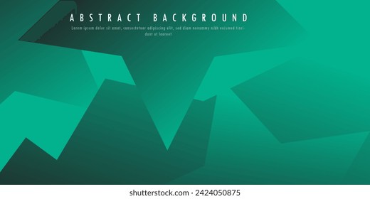 Minimal geometric background with green color. Dynamic star shapes composition. Vector illustration