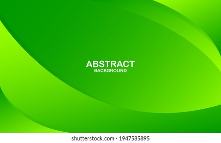 Minimal geometric background. Green elements with fluid gradient. Dynamic shapes composition. Vector illustration