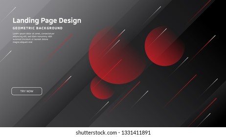 Minimal geometric background. Landing page design template. Dynamic shapes composition. EPS10 vector