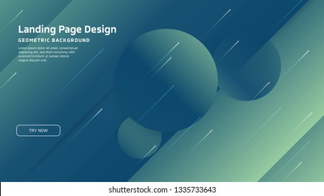 Minimal geometric background. Landing page design template. Dynamic shapes composition. EPS10 vector