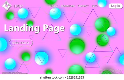 Minimal geometric background. Landing page. Trendy Colorful wallpaper.