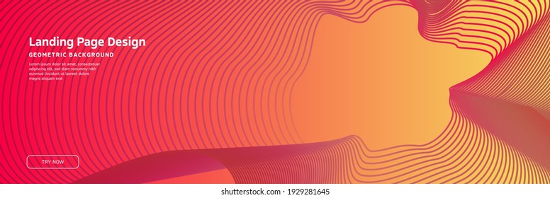 Minimal geometric background. Landing page design template. Dynamic lines composition. EPS10 vector