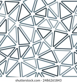 Minimal geometric background. Large triangles size. Mono tone style. Rounded triangles outlined. Repeatable pattern. Slate Steel Blue. Awesome vector tiles. Seamless vector illustration.
