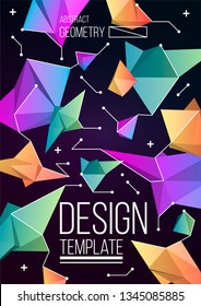 Minimal geometric background with low poly elements. Simple shapes with trendy gradients.