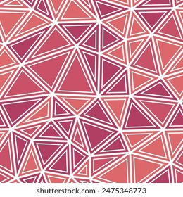 Minimal geometric background. Medium triangle size. Solid shapes in frames. Multiple colors style. Repeatable pattern. Awesome vector tiles. Pink Mist Palette.