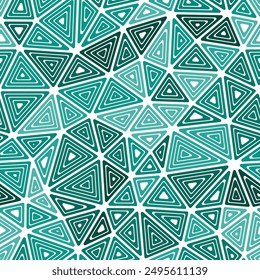 Minimal geometric background. Medium triangle size. Multiple repeated inner triangles. Mono tone style. Repeatable pattern. Stylish vector tiles. Seamless vector illustration.