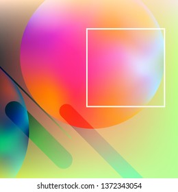 Minimal geometric background. Modern abstract cover. Dynamic shapes composition. Trendy gradient.