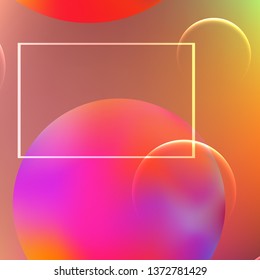 Minimal geometric background. Modern abstract cover. Dynamic shapes composition. Trendy gradient.