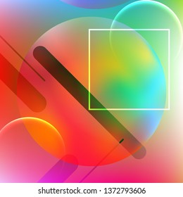 Minimal geometric background. Modern abstract cover. Dynamic shapes composition. Trendy gradient.