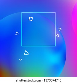 Minimal geometric background. Modern abstract cover. Dynamic shapes composition. Trendy gradient.