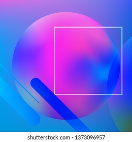 Minimal geometric background. Modern abstract cover. Dynamic shapes composition. Trendy gradient.