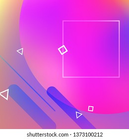 Minimal geometric background. Modern abstract cover. Dynamic shapes composition. Trendy gradient.
