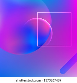 Minimal geometric background. Modern abstract cover. Dynamic shapes composition. Trendy gradient.