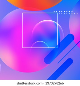 Minimal geometric background. Modern abstract cover. Dynamic shapes composition. Trendy gradient.