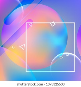 Minimal geometric background. Modern abstract cover. Dynamic shapes composition. Trendy gradient.