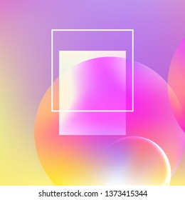 Minimal geometric background. Modern abstract cover. Dynamic shapes composition. Trendy gradient.