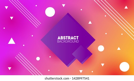 Minimal geometric background with modern gradient. Circles, lines and triangles. Memphis style