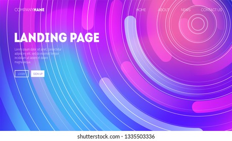 Minimal geometric background with modern gradients. Dynamic circles and lines composition for landing page