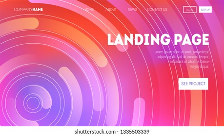 Minimal geometric background with modern gradients. Dynamic circles and lines composition for landing page