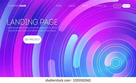 Minimal geometric background with modern gradients. Dynamic circles and lines composition for landing page