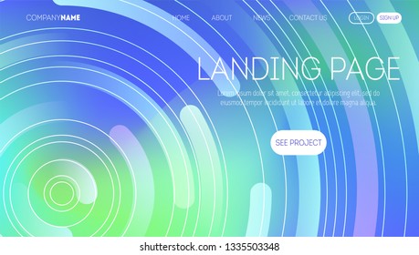 Minimal geometric background with modern gradients. Dynamic circles and lines composition for landing page