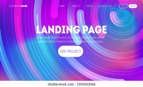 Minimal geometric background with modern gradients. Dynamic circles and lines composition for landing page