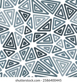 Minimal geometric background. Multiple repeated inner triangles. Large triangles size. Mono tone style. Seamless pattern. Awesome vector tiles. Stylish vector illustration.