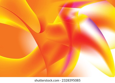 Minimal geometric background. Orange elements with fluid gradient. Dynamic shapes composition. Eps10 vector