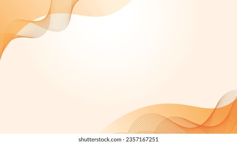 Minimal geometric background. Orange elements with line waves gradient. Dynamic shapes composition. Eps10 vector