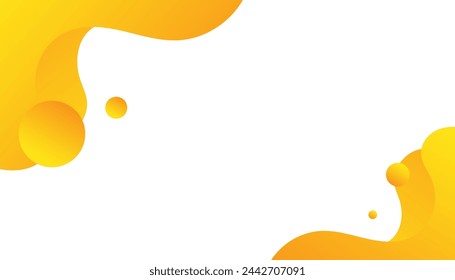 Minimal geometric background. Orange elements with fluid gradient. Dynamic sound wave. Design element. Vector illustration