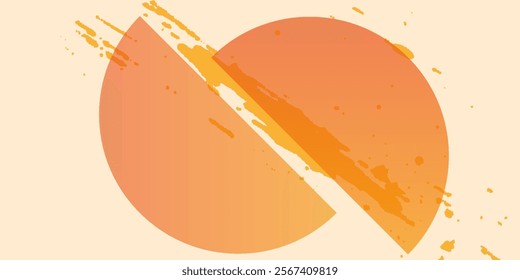 Minimal geometric background. Orange elements with fluid gradient. Dynamic shapes composition. Eps10