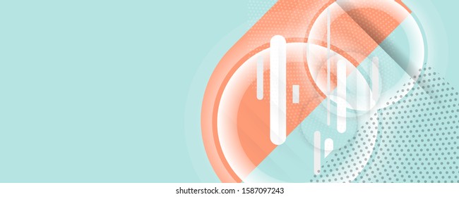 Minimal geometric background red and blue color. Dynamic shapes composition with lines illustration